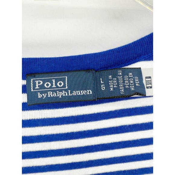 Polo Ralph Lauren Striped Scoopneck Dress Sz L - Picture 6 of 12